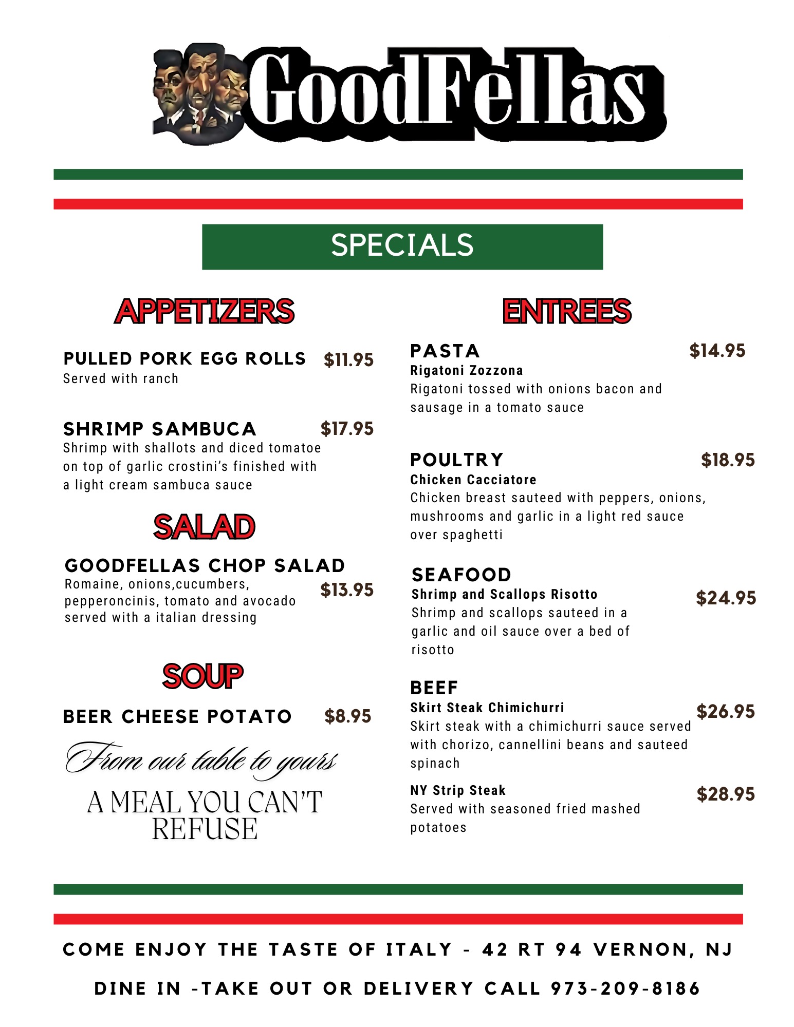 Goodfellas specials 7112025
